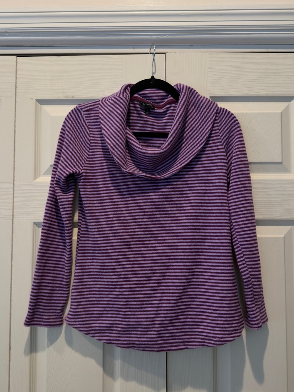 Talbots Striped Purple Cowl Neck Women's Sweater